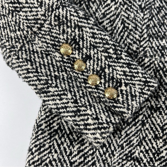 Victoria’s Secret Tweed Pea Coat Size 0 Black snd White Wool Blend Jacket - Picture 5 of 15